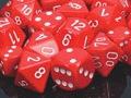 Picture of the Dice: Opaque Red / White 7 Dice Set - CHX25404
