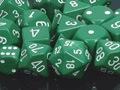 Picture of the Dice: Opaque Green / White 7 Dice Set - CHX25405