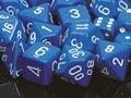 Picture of the Dice: Opaque Blue / White 7 Dice Set - CHX25406