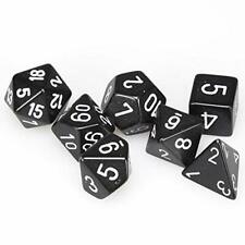 Picture of the Dice: Opaque Black / White 7 Dice Set - CHX25408