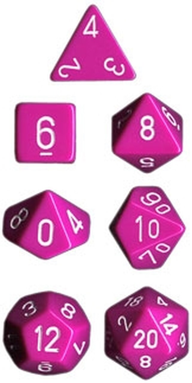 Picture of the Dice: Opaque Light Purple / White 7 Dice Set - CHX25427