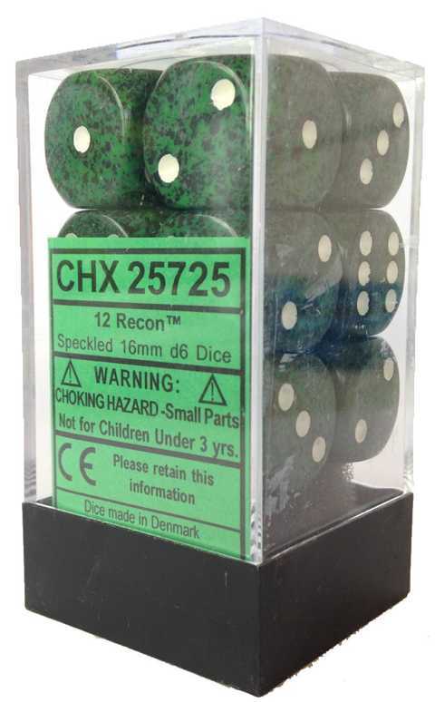 Picture of the Dice: 12 Recon Speckled 16mm D6 Dice Block (12) - CHX25725
