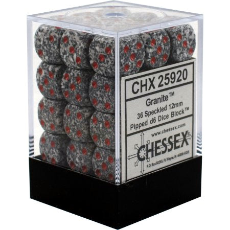 Picture of the Dice: 36 Granite Speckled 12mm D6 Dice Block (12) - CHX25920