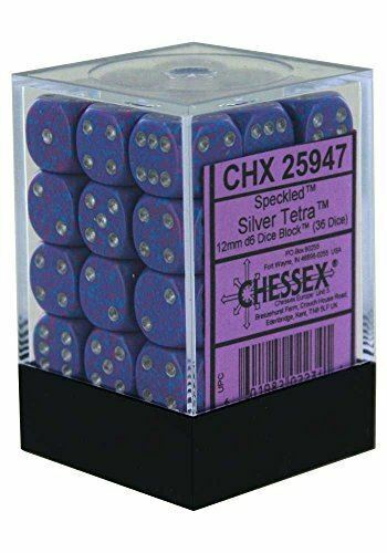 Picture of the Dice: 36 Silver Tetra Speckled 12mm D6 Dice Block (12) - CHX25947