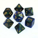 Picture of the Dice: Gemini Blue-Green / Gold 7 Dice Set - CHX26436