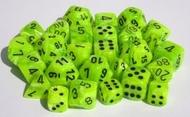 Picture of the Dice: Bright Green w/black Polyhedral 7 Dice Set - CHX27430