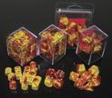 Picture of the Dice: Red Yellow/silver Gemini Polyhedral 7 Die Set - CHX26450