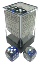 Picture of the Dice: 12 Blue-Steel /white Gemini 16mm D6 Dice Block (12) - CHX26623