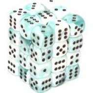 Picture of the Dice: 36 Teal-White w/Black Gemini D6 Dice Set - CHX26844