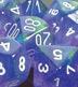 Picture of the Dice: 7 Purple w/white Borealis Polyhedral Dice Set - CHX27407