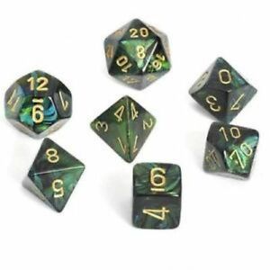 Picture of the Dice: Scarab Jade / Gold 7 Dice Set - CHX27415