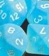 Picture of the Dice: Frosted Caribbean Blue / White 7 Dice Set - CHX27416