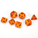 Picture of the Dice: Vortex Orange / Black 7 Dice Set - CHX27433