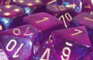Picture of the Dice: Royal Purple/gold Borealis Polyhedral 7 Dice Set - CHX27467
