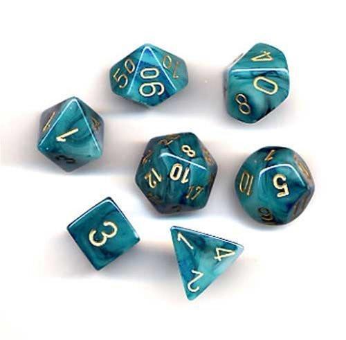 Picture of the Dice: Phantom Teal / Gold 7 Dice set - CHX27489