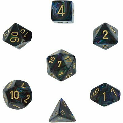 Picture of the Dice: Lustrous Shadow / Gold 7 Dice Set - CHX27499