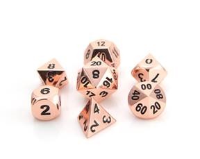 Metal RPG Dice Set (7) - Shiny Copper w/Black