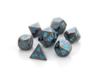 Metal RPG Dice Set (7) - Sinister Chrome w/ Blue