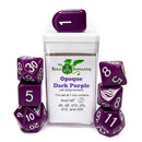 Dice Set (7) - Opaque Dark Purple w/ white - arch'd4