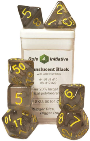 Dice Set (7) - Translucent Black
