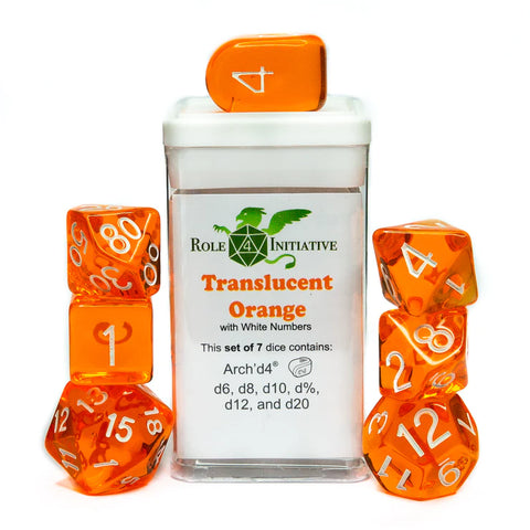 Dice Set (7) - Translucent Orange - arch'd4