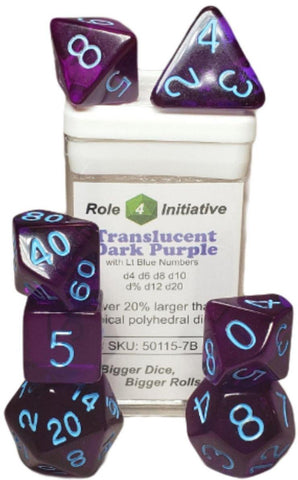Dice Set (7) - Translucent Dark Purple