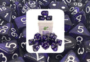 Dice Set (15) - Marble Purple w/ White