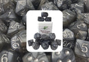 Dice Set (15) - Marble Steel Dragon w/ White