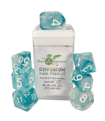 Dice Set (7) - Diffusion Sea Foam - arch'd4