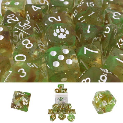Dice Set (15) - Diffusion Druids Circle w/ Arch'd4 and Symbols