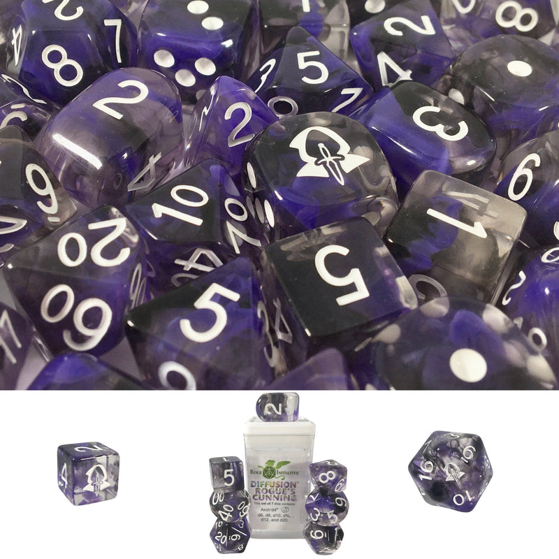 Dice Set (7) - Diffusion Rogues Cunning w/ Arch'd4 and Symbols