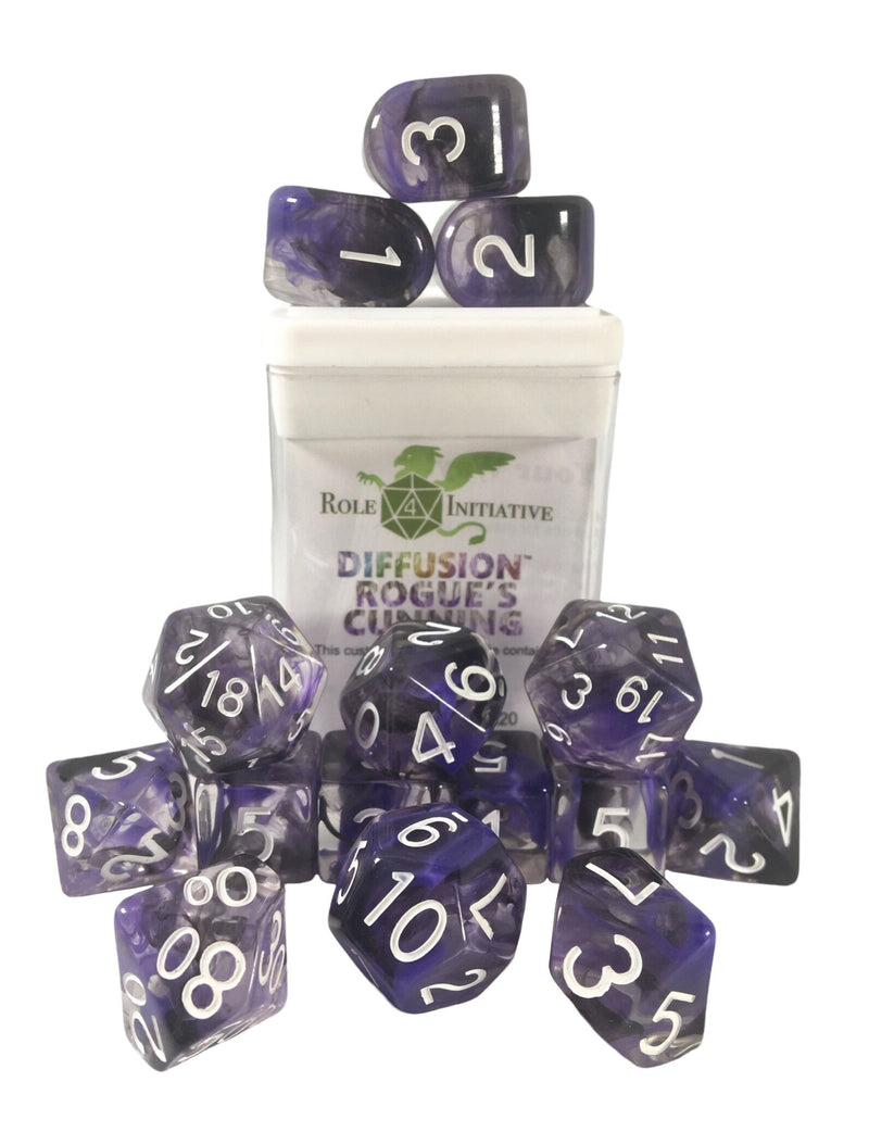 Dice Set (15) - Diffusion Rogues Cunning w/ Arch'd4