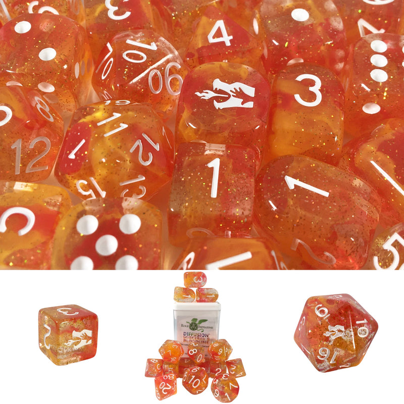 Dice Set (15) - Diffusion Sorcerers Bloodline w/ Arch'd4 and Symbols