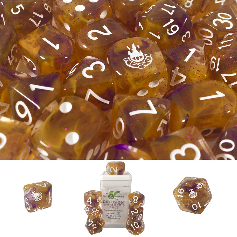 Dice Set (7) - Diffusion Warlocks Pact w/ Arch'd4 and Symbols