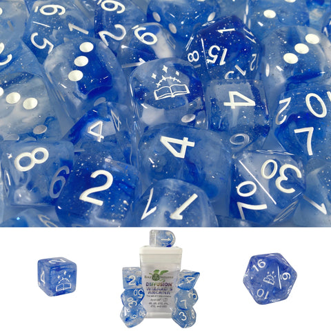Dice Set (7) - Diffusion Wizards Arcana w/ Arch'd4 and Symbols