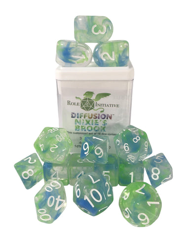 Dice Set (15) - Diffusion Nixies Brook w/ Arch'd4