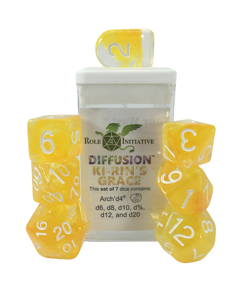 Dice Set (7) - Diffusion Ki-Rins Grace w/ Arch'd4