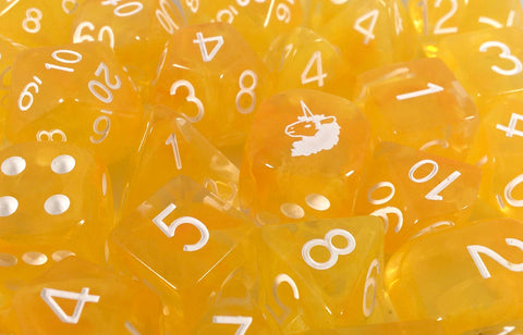 Dice Set (15) - Diffusion Ki-Rins Grace w/ Arch'd4 and Symbols