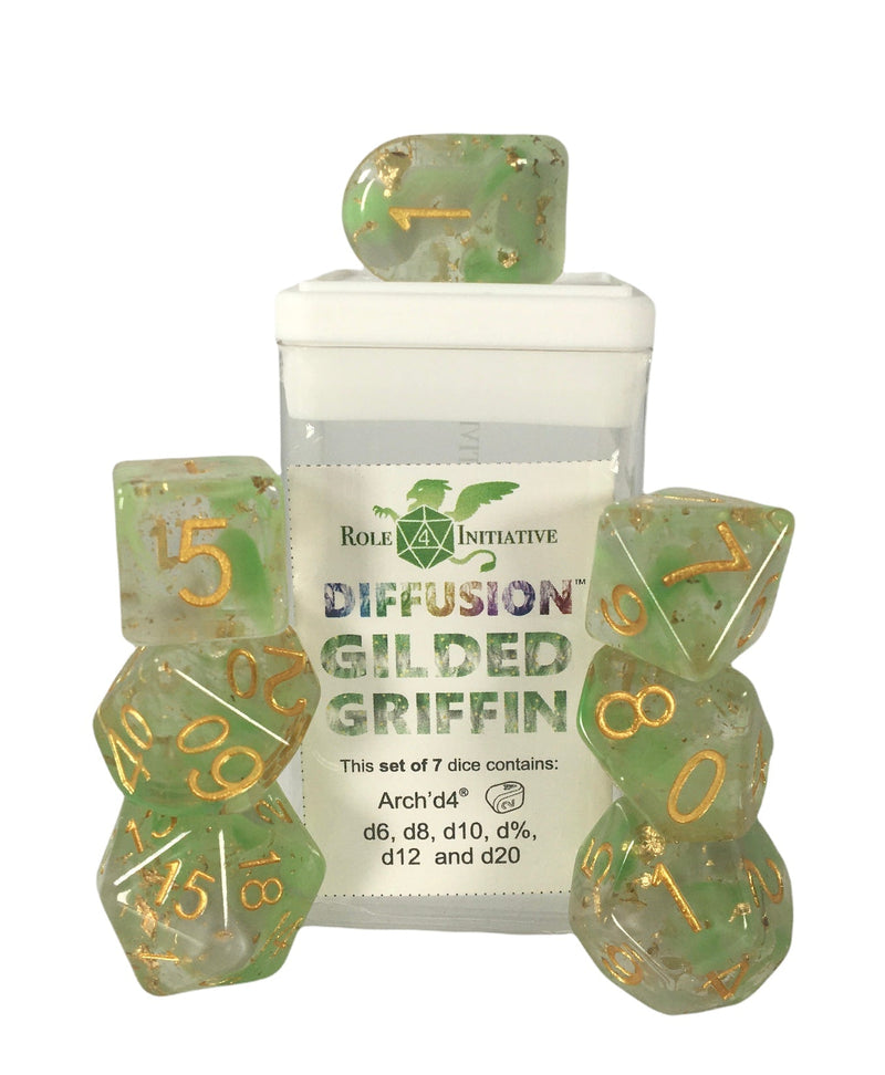 Dice Set (7) - Gilded Griffin w/ Arch'd4