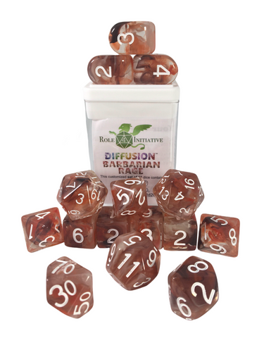 Dice Set (15) - Diffusion Barbarian Rage w/ Arch'd4