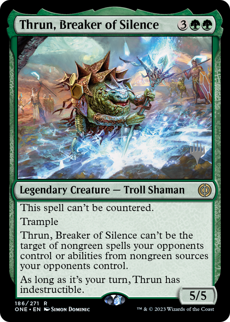 Thrun, Breaker of Silence (Promo Pack) [Phyrexia: All Will Be One Promos]