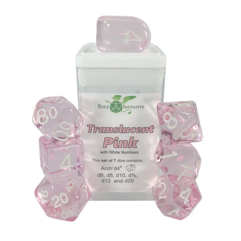 Dice Set (7) - Translucent Pink - arch'd4