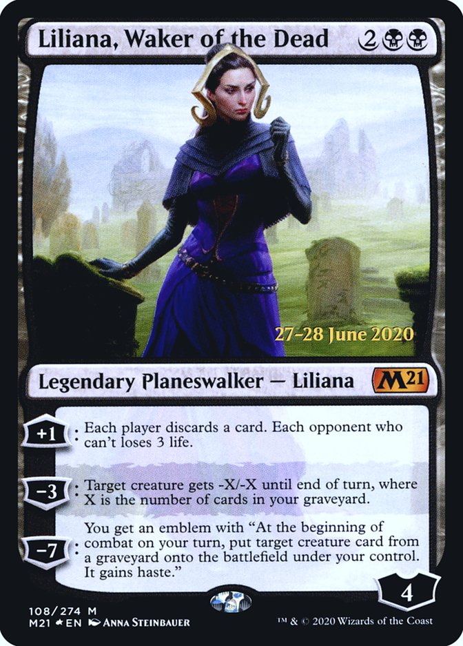 Liliana, Waker of the Dead [Core Set 2021 Prerelease Promos]