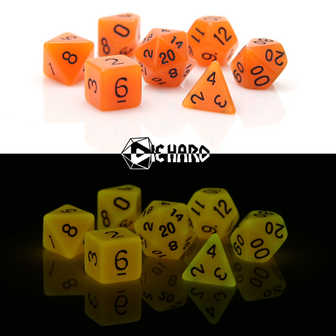 Picture of the Dice: RPG Set - Glow-in-the-Dark Orange