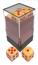 Picture of the Dice: D6 -- 16MM FESTIVE DICE, SUNBURST/RED, 12CT