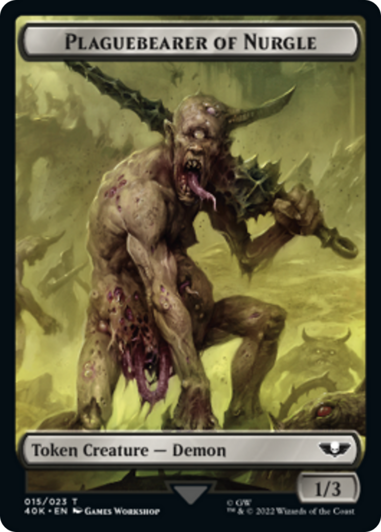 Spawn // Plaguebearer of Nurgle Double-Sided (Surge Foil) [Warhammer 40,000 Tokens]