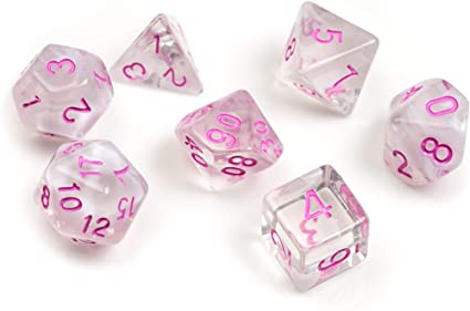 Sirius Dice: White Cloud + Pink Ink