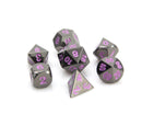 Metal RPG Dice Set (7) - Gunmetal w/ Purple
