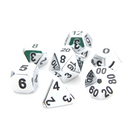 Metal RPG Dice Set (7) - Shiny Silver w/ Black