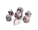 Metal RPG Dice Set (7) - Gunmetal w/ Pink
